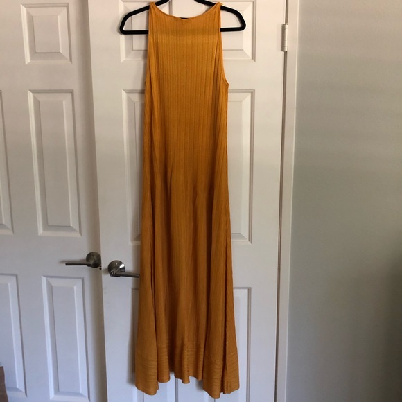 Stunning Zara Knit Yellow Dress Sz S - Picture 3 of 4